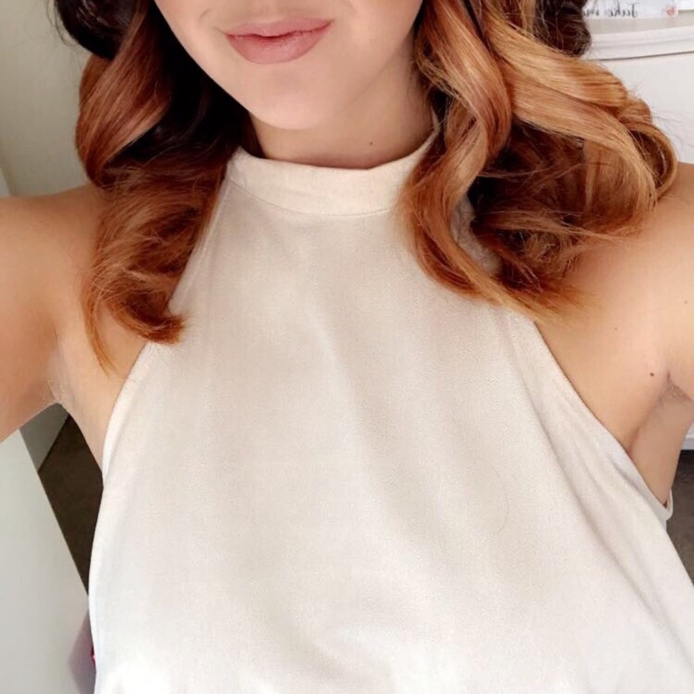 Suede Halter Flowy Shirt